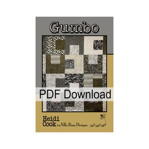 Motif de courtepointe Gumbo par Heidi Cook. (Téléchargement PDF) Grand modèle pour débutants. Motif de courtepointe adapté à Fat Quarter