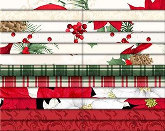 Cardinal Charm Christmas Quilt Fabric - 40 Karat Gems 2.5 x 44" 40 pc. 840 895 840