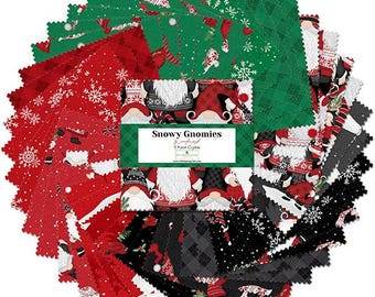 Snowy Gnomies Christmas Quilt Fabric - 5 Karat Gems 5 x 5" 42 pc. 508 897 508