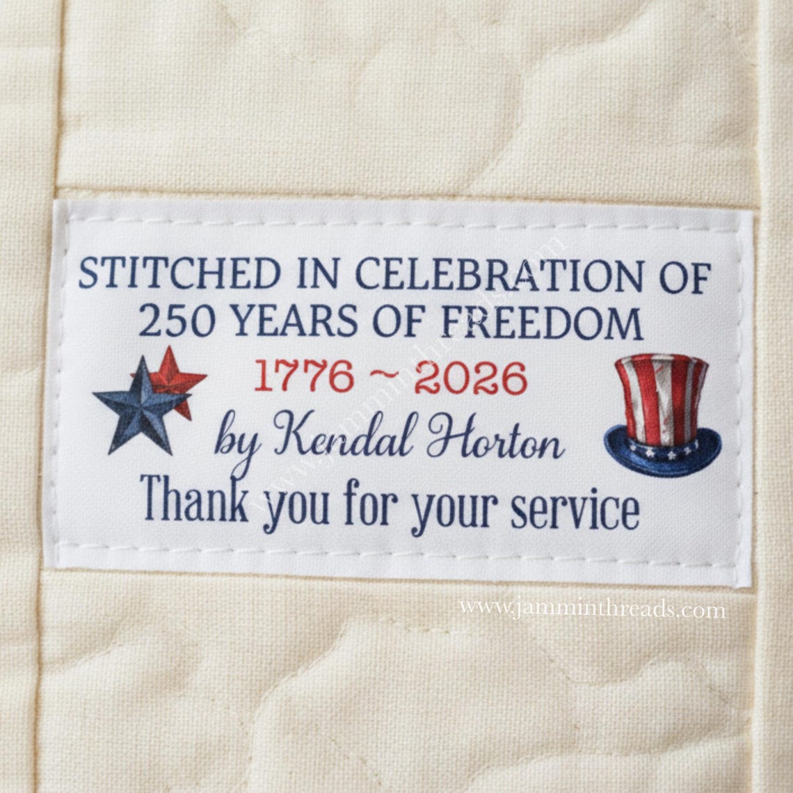 Freedom Label 250 Years of Freedom Quilt Label Personalized, Patriotic Quilt Label ...