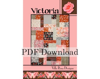 PDF-patroon - Victoria-quiltpatroon van Villa Rosa Designs. Geschikt voor beginners. Fat Quarter-vriendelijk