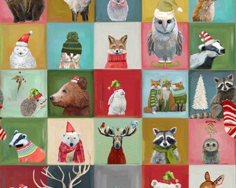 Holly Woods Christmas Quilt Fabric Hollyood Square 9237-107 Tertiary