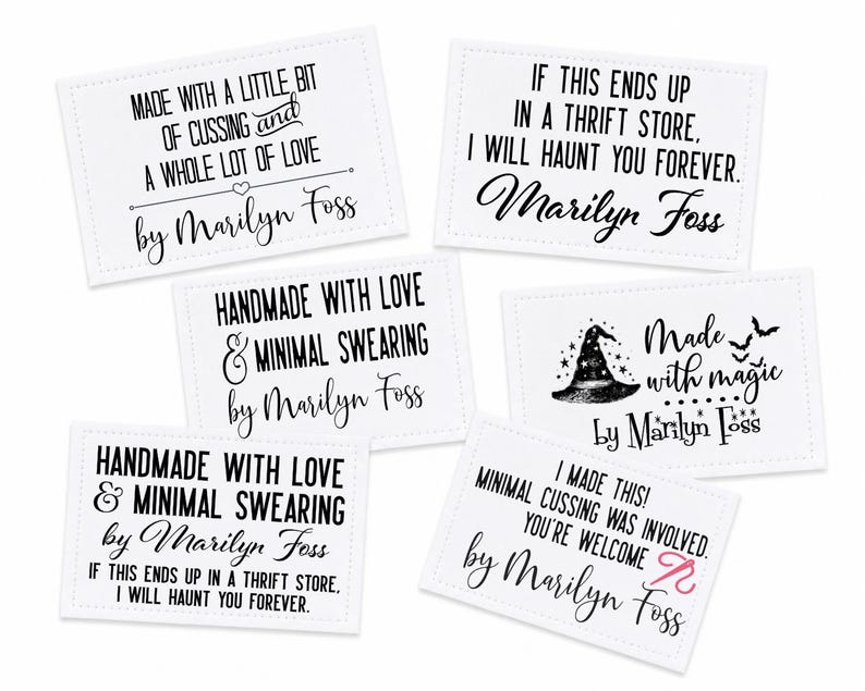Funny Personalized Quilt Labels, Sassy Quilt Tags, Handmade With Love ...