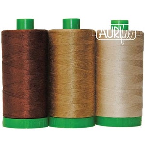 Color Builder 40wt Pangolin Browns AC40CP3 011 Aurifil#1 - Set of 3 - Set of 3 - Set of 3 threads - Great for Sewing, quilting, basting