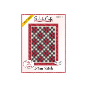 Nine Patch 3 Yard Quilt Pattern by Fabric Cafe. Beginner friendly