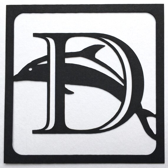 Letter D Paper Cut D For Dolphin Alphabet Paper Cut A Z Etsy