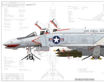 F-4B Phantom II Fighter Squadron One Eleven &quot;Sundowners&quot; CVW 15 USS Coral Sea