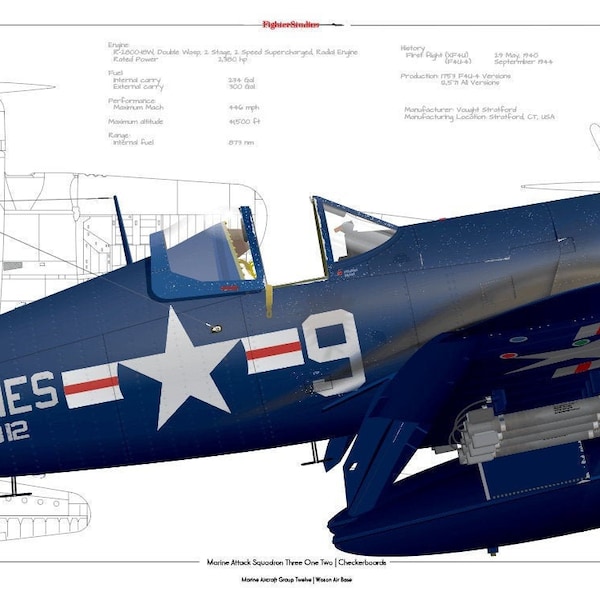 F4U Corsair VMA 312 "Checkerboards" Woson Air Base