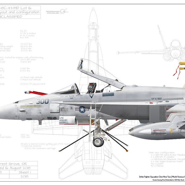 F-18C-43-MC Hornet Strike Fighter Squadron 192 « World Famous Golden Dragons » CVW 5 USS Kitty Hawk