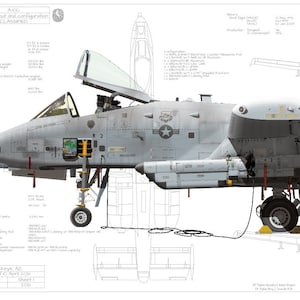 A-10C Thunderbolt II, 25 FS &quot;Assam Dragons,&quot; 51 Fighter Wing Osan AB, Republic of Korea Classic White Aircraft Fine Art Profile Print