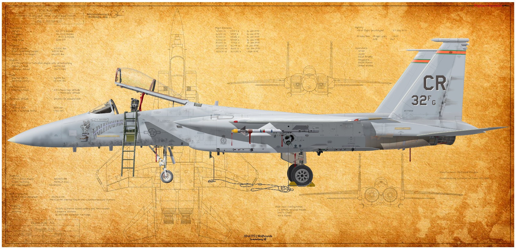 F-15A-15-MC Eagle 32 Tactical Fighter Squadron 