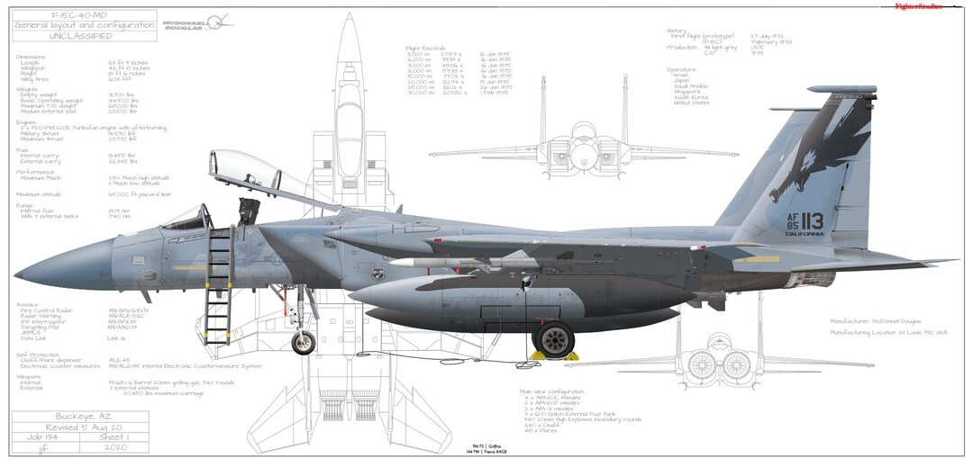 F-15C-40-MC Eagle 194 Fighter Squadron 
