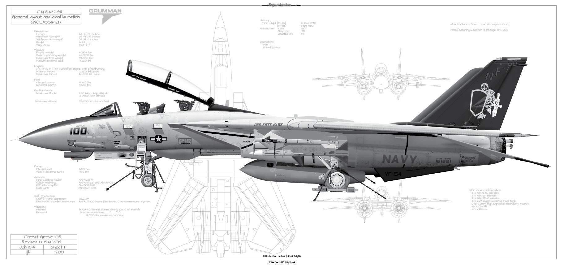 F-14A-125-GR Tomcat Fighter Squadron 154 