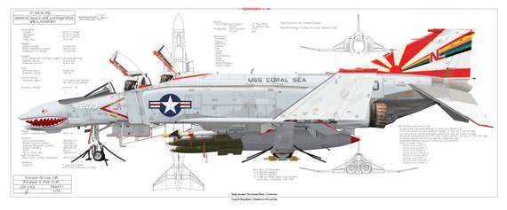 F 4b Phantom Ii Fighter Squadron One Eleven Etsy