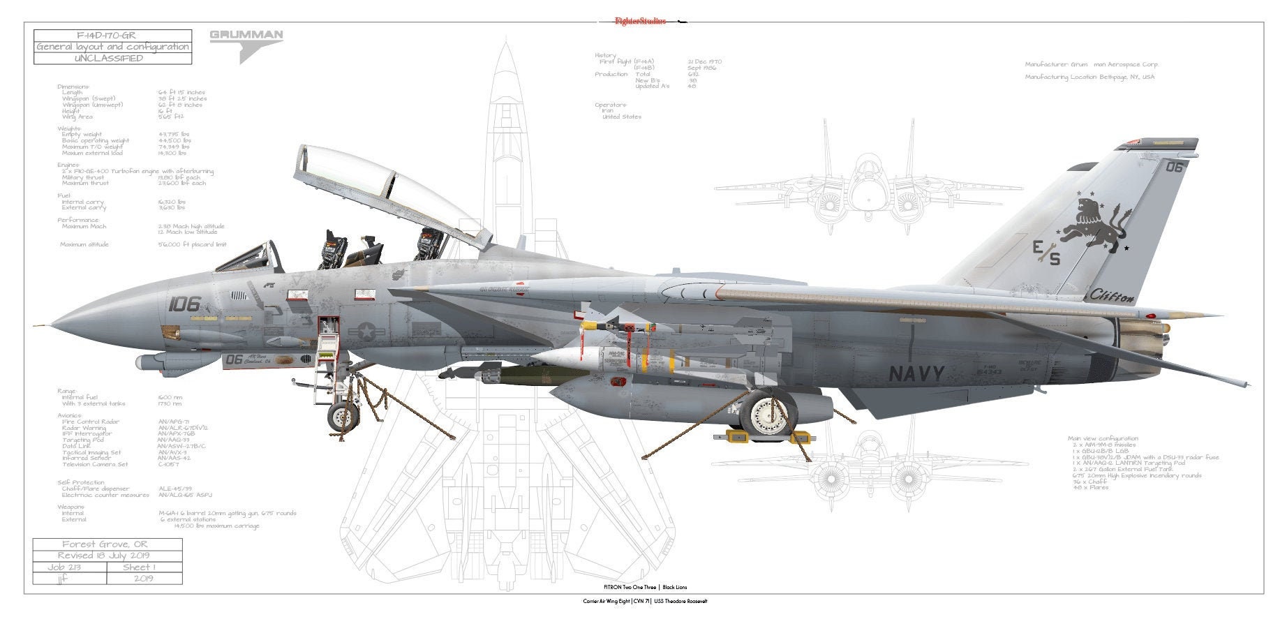 米軍　 F-14D-170-GR Super Tomcat Fighter Squadron 213 