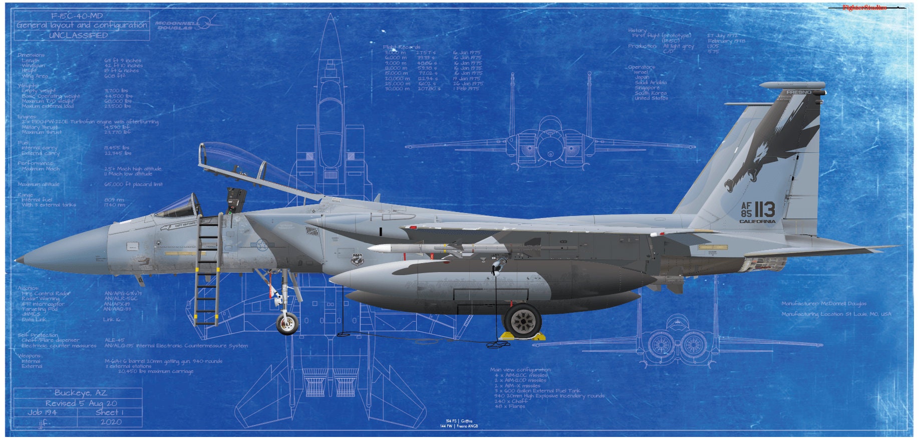 F-15C-40-MC Eagle 194 Fighter Squadron 
