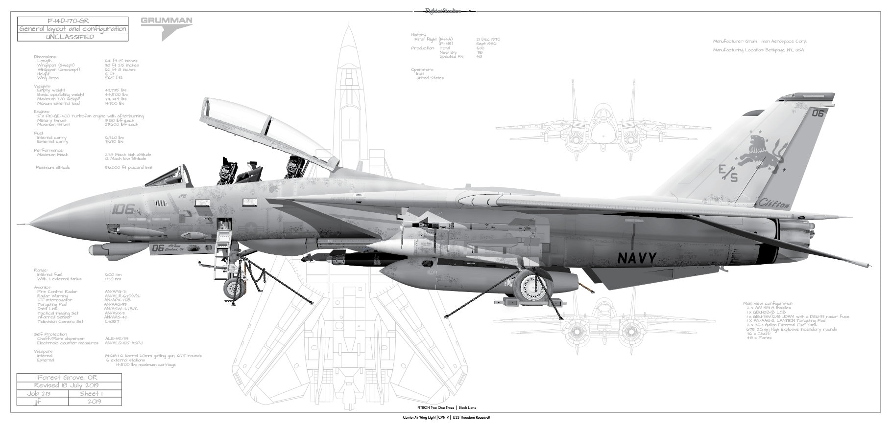 米海軍 戦闘機 F-14 トムキャット VF-213 タグ キーホルダー