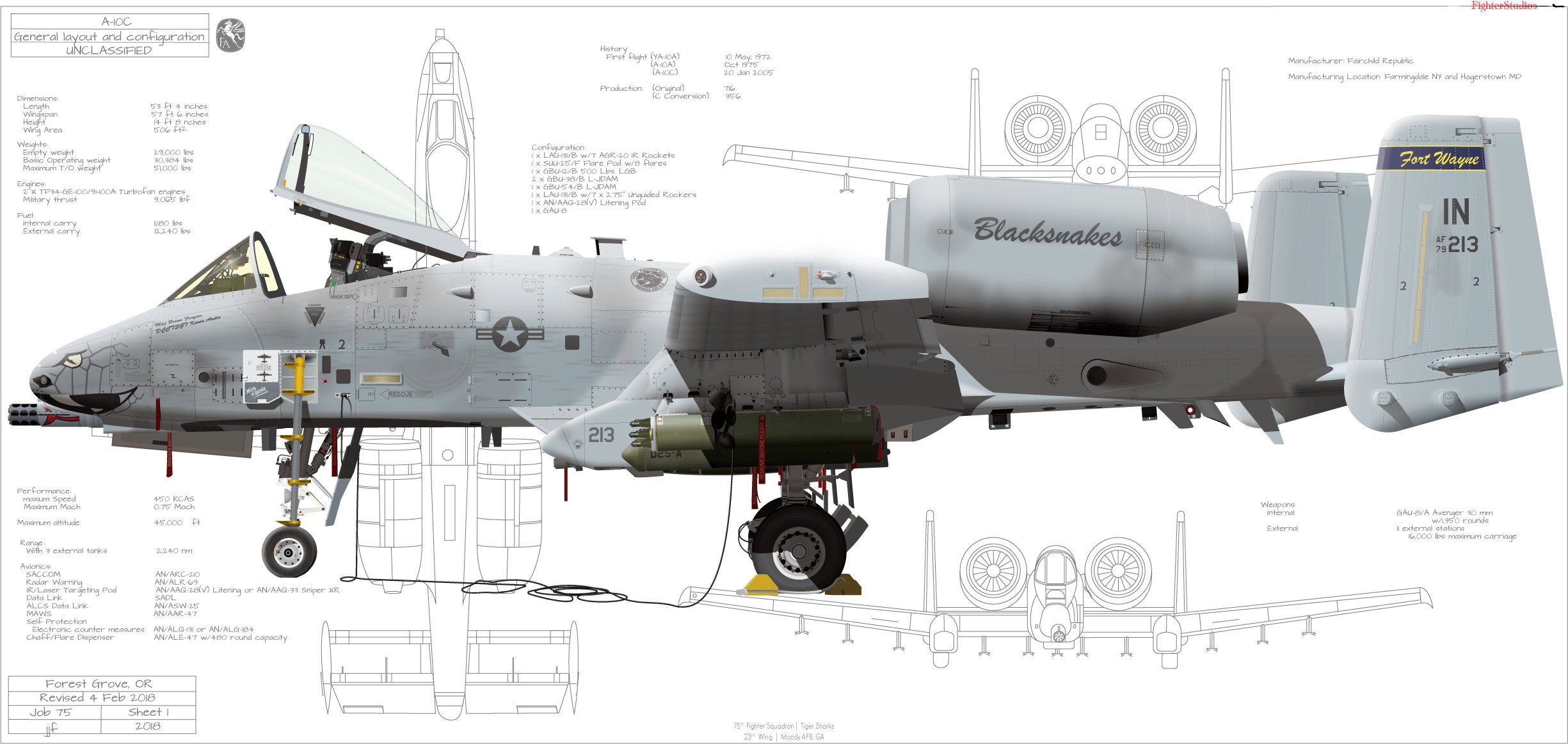 A-10 サンダーボルト II 鉛筆画