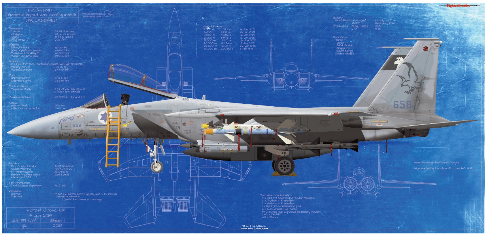 米空軍 戦闘機 F-15 キャノピー F-15E 翼端 タグ 出直し キーホルダー