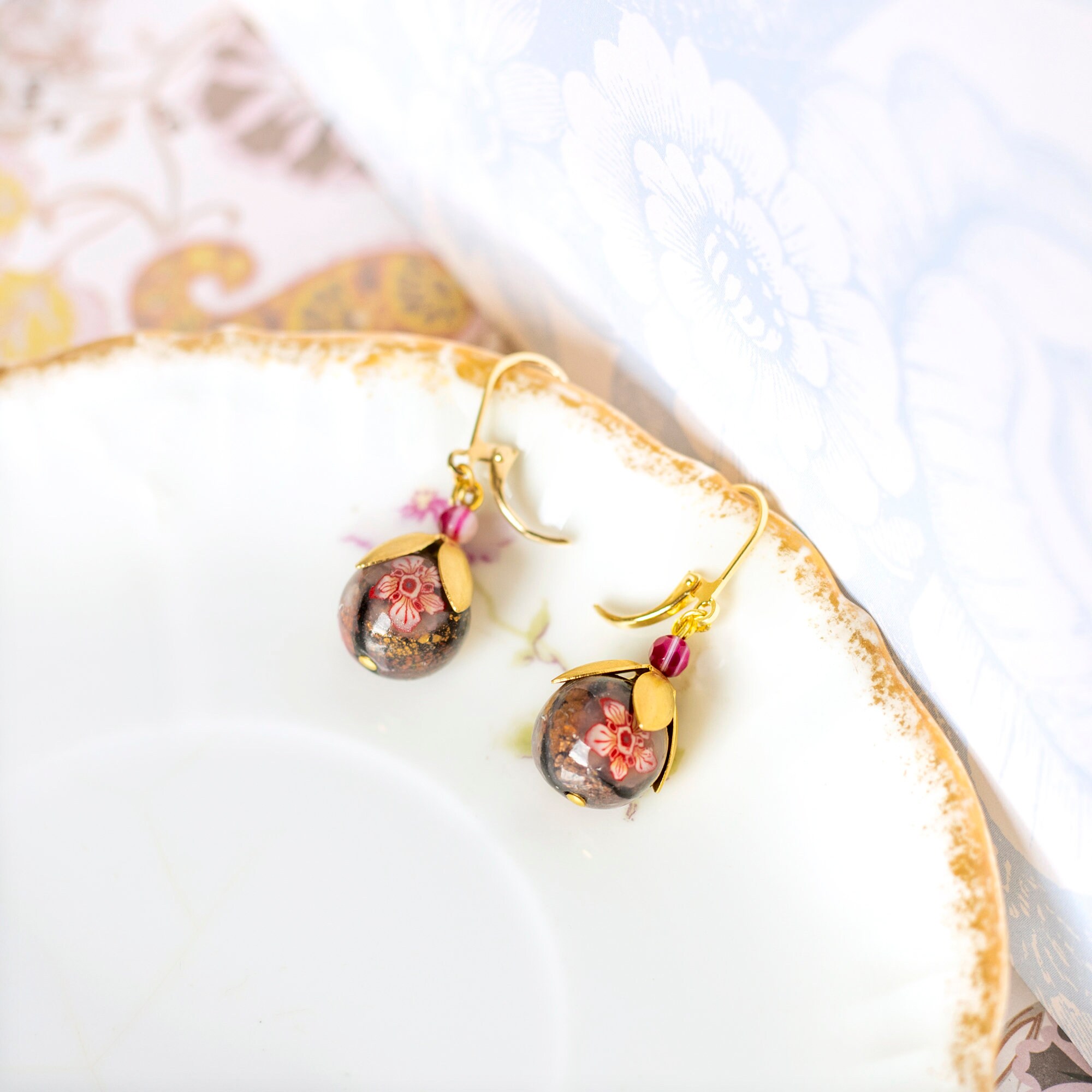 Blush Pink and Gold Ginkgo Leaf Earrings Lightweight Leather Dangle Earrings Handmade Earrings Gift for Bridesmaid Earrings