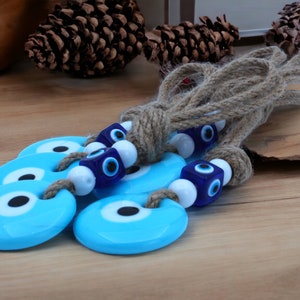Baby Blue Glass Bead Evil Eye Nazar Protection Wall or Door Hanging Home Decoration/Ornament/Lucky Eye/Turkish Eye/
