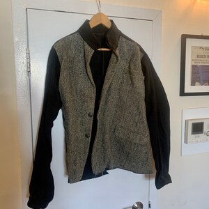 Custom Asymmetrical Tweed / Denim Jacket Handmade image 3