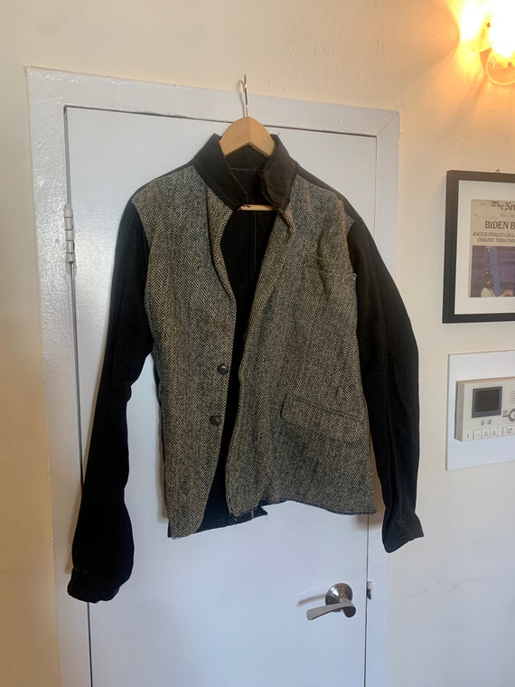 Custom Asymmetrical Tweed / Denim Jacket Handmade - image 3