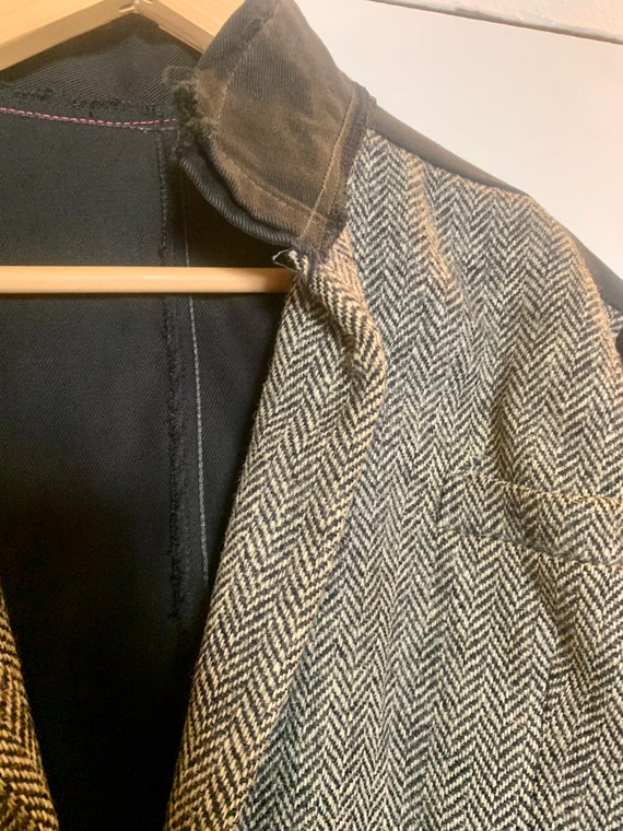 Custom Asymmetrical Tweed / Denim Jacket Handmade - image 4