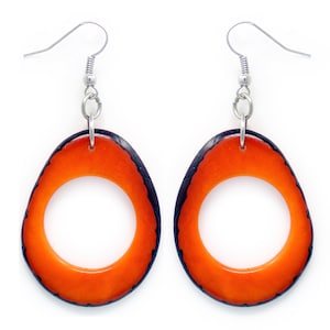 Tagua Earrings Orange Slices Handmade
