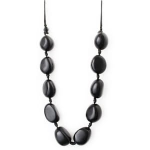 Tagua Necklace Seeds in Black Handmade Fairtrade, by Florama Natural Jewelry