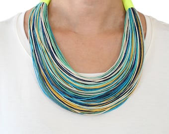 Cotton Necklace Threads  in Multicolor Handmade