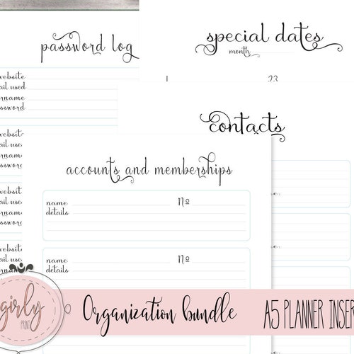 Order Tracker A5 Planner Inserts Printable Online Shopping Etsy