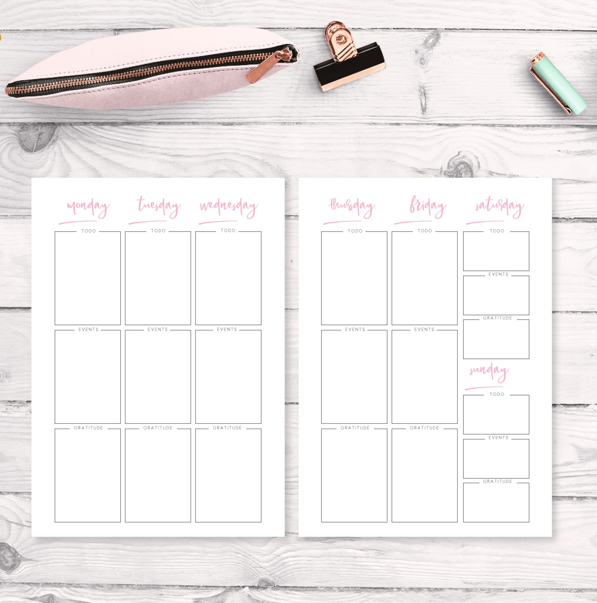Printable Weekly Box Planner Undated A5 Panner Inserts | Etsy