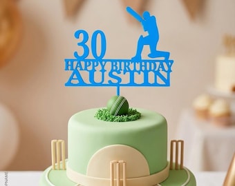 Cricket Themed 3D  Printed Cake Topper - Personalised