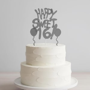 Sweet 16 Birthday Cake Topper - 3D Printed Using PLA image 1