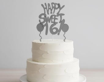 Sweet 16 Birthday Cake Topper - 3D Printed Using PLA