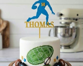 Rugby Themed 3D Printed Cake Topper - Personalised