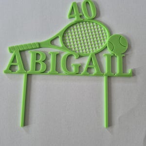 Tennis Themed Printed Cake Topper - Personalised image 2