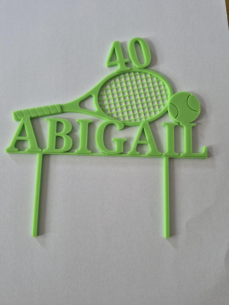 Tennis Themed Printed Cake Topper - Personalised image 2