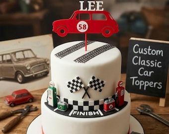 Classic Mini 3D Printed Cake Topper - Personalised