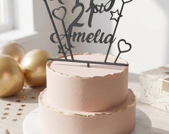 21st Birthday - 3D Printed Cake Topper - Personalised