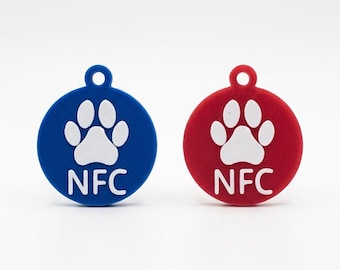 Dog/Cat/Pet NFC Tags | No Subscription Fee | Dual Colour Paw Print |