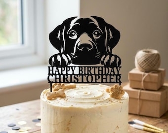 Labrador Dog 3D Printed Cake Topper - Personalised
