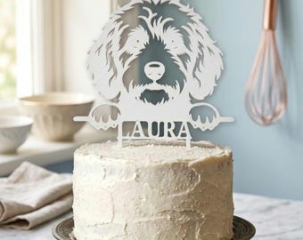 Cockapoo Dog 3D Printed Cake Topper - Personalised