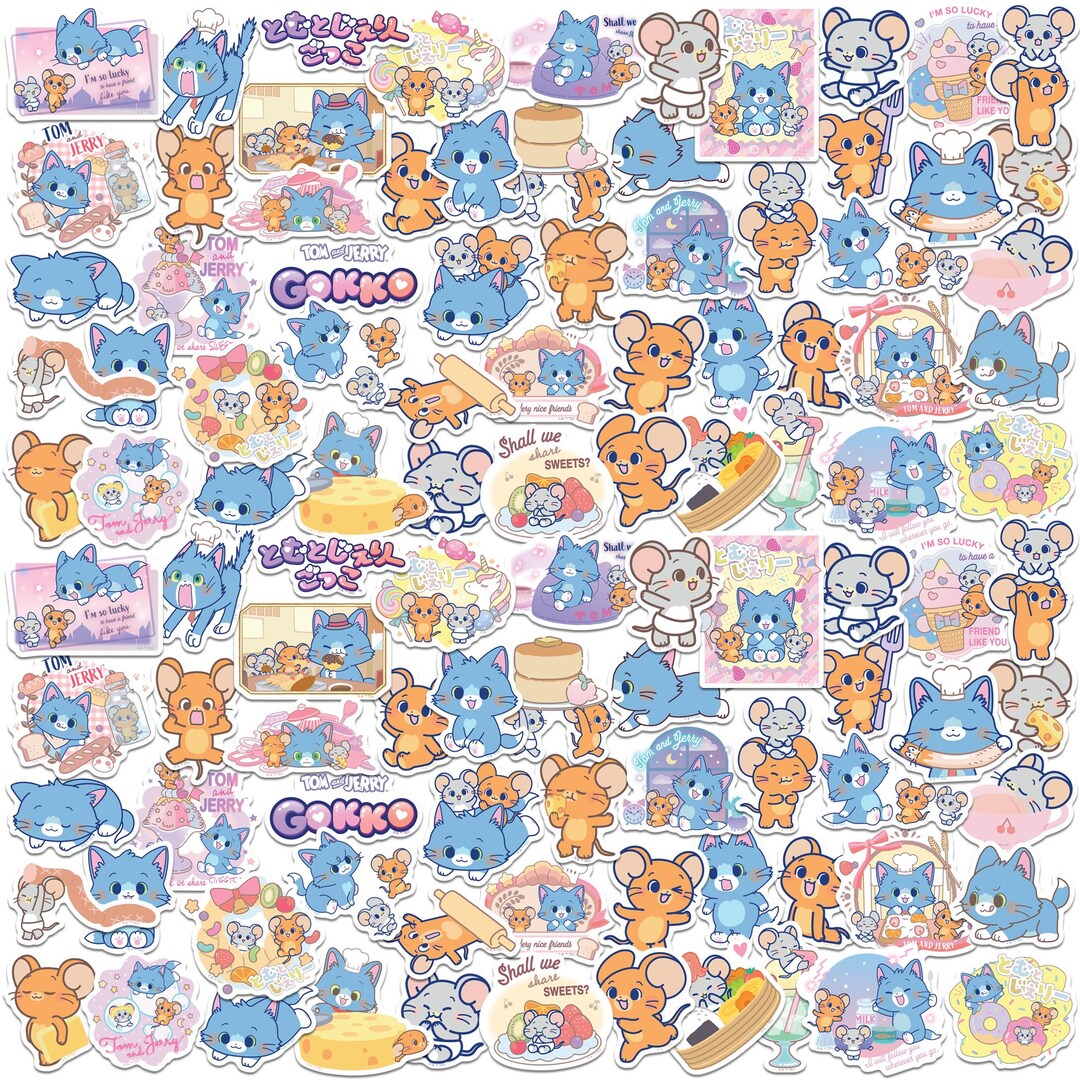 Tom and Jerry Officially Licensed Deluxe Vinyl Stickers Variety Pack ...