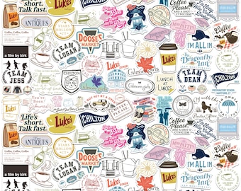 Gilmore Girls Officially Licensed Deluxe Vinyl Stickers Variety Pack - Set of 100