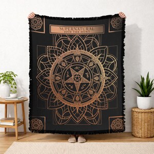 Supernatural Pentagram And Title Officially Licensed Woven Tapestry 50x60 Inches