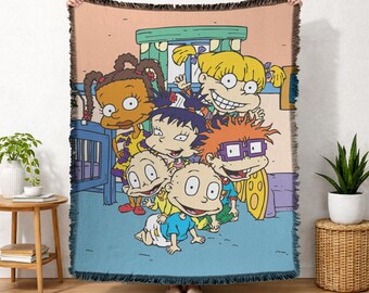 Manta tejida con licencia oficial del grupo de personajes de Rugrats, 50x60 pulgadas.
