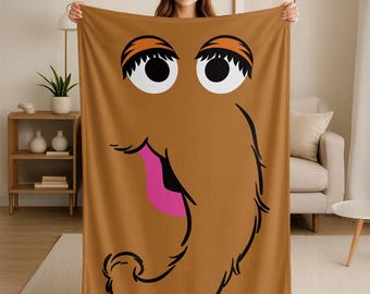 Sesame Street Snuffleupagus Face Officially Licensed SilkyTouch Blanket 36x58 Inches