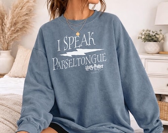 Harry Potter I Speak Parseltongue Officially Licensed Adult Oversized Comfort Colors T-Shirt and Crewneck Sweatshirts